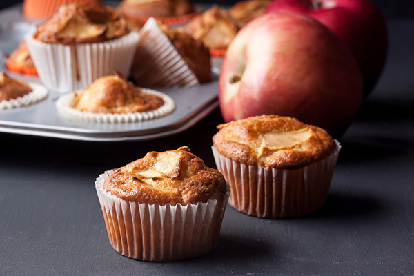 Apple Muffins with Strawberries