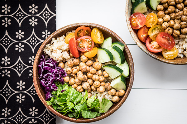 Roasted Garlicky Chickpea and Rice Bowls