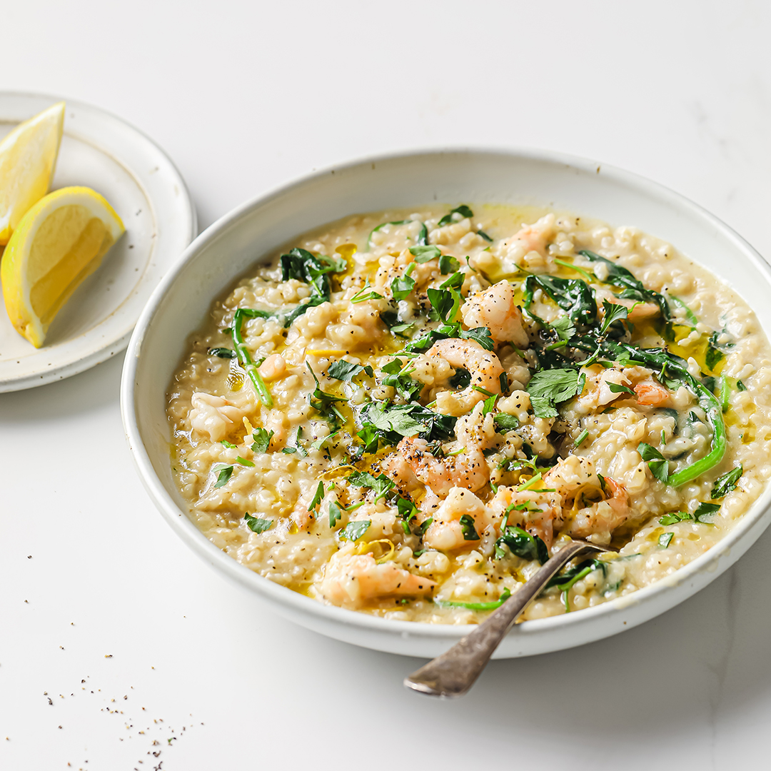 Easy Baked Brown Rice Shrimp Risotto | Recipes